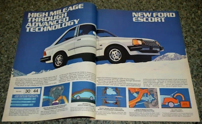 1981 FORD ESCORT ''THE NEW WORLD CAR'' ORIGINAL FOLDOUT ADVERTISEMENT AD-81★★ - Image 1 of 2