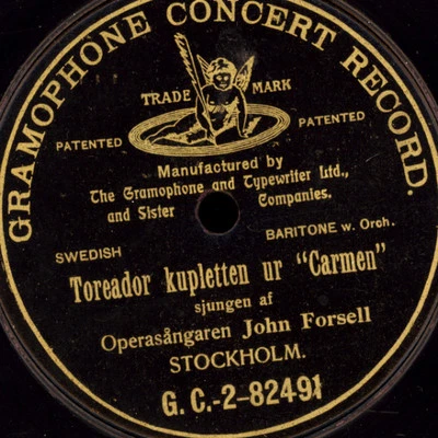 JOHN FORSELL  -Baritone-  "Carmen"  Toreador kupletten    1-seitige G&T    S5438 - Bild 1 von 2