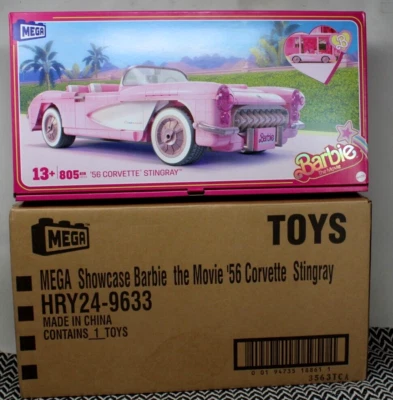 MEGA Barbie the Movie 56 CORVETTE STINGRAY Car Building Set HRY24 2024 805 pcs - Image 1 of 4