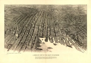 1912 Map of Baltimore, Maryland, MD, New Reproduction of old antique map print - Picture 1 of 1