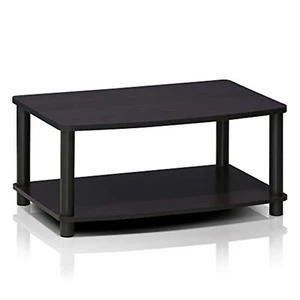Furinno Turn-N-Tube No Tools 2-Tier Elevated TV Stands Dark Walnut - Picture 1 of 1