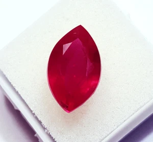 Marquise Form 11,20 ct natürlicher roter Rubin loser Edelstein zertifiziert - Bild 1 von 6