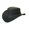 LEATHER HAT AUSSIE BLACK BUSH COWBOY STYLE Classic Western Outback 