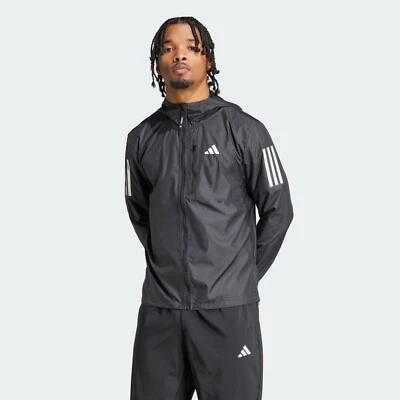 adidas Own The Run WIND.RDY Mens Windbreaker Running Jacket Lightweight Black - Image 1 of 4