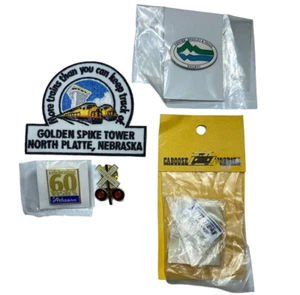 4 Pins and 1 Patch Montana Rail Link Athearn Denver Railway Golden Spike Tower - Picture 1 of 6