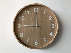 Modern Birch Wood Wall Clock - Picture 1 of 5