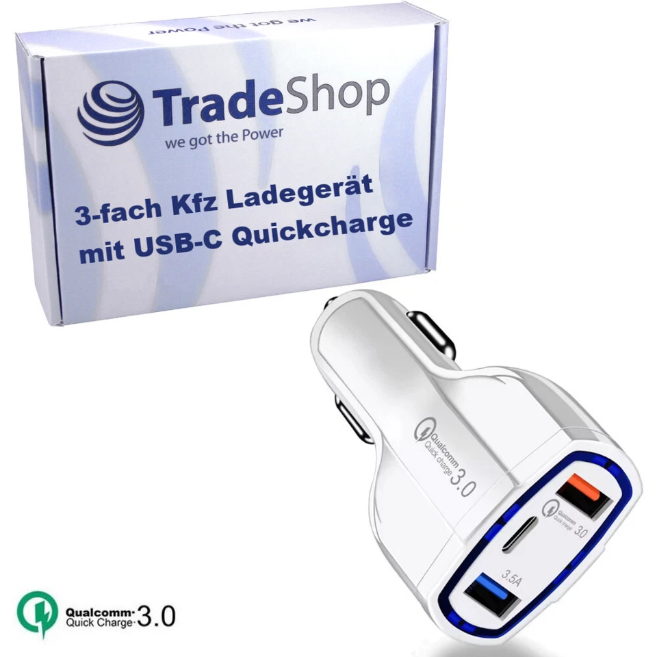 USB Ladegerät KFZ Adapter Auto 12V Schnellladegerät Quick Charge 3.0 Ladeadapter - Bild 1 von 1