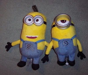 Lot of 2 Ty Original Minion Tim &  Mel Despicable Me Plush 8"  ME 3 GUC - Picture 1 of 3