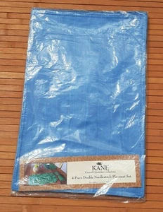 Blue Dinner Tablemats Placemats Bengaline Moire Placemats 17.5" x 11.5" - Picture 1 of 5