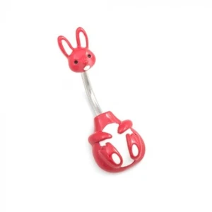 Red Bunny / Kangaroo Navel Belly Button Rings New Body Jewelry - Picture 1 of 3