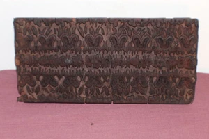 Sello antiguo para tela patrón decoración textil estampillas bloque de impresión de madera barroco * 2644 - Imagen 1 de 8