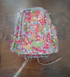Ju Ju Be Perky Perennials PackaBe Diaper Bag Baby Backpack Floral Used 