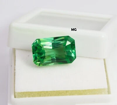 14.65 Karat AAA Natürlich Brasilien Grün Paraiba Turmalin Smaragdschliff Lose - Bild 1 von 4