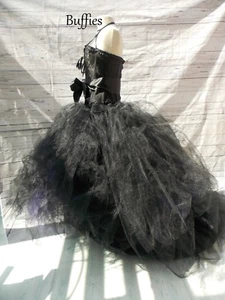 Prom Goth Alternative Wedding Steampunk LINED long Skirt in Black Red White - Picture 1 of 7