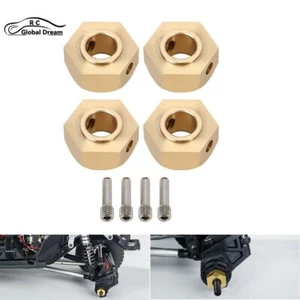 4pcs Brass 17mm Wheel Hex for 1/6 RC Crawler Car Axial SCX6 Jeep JLU Wrangler - Picture 1 of 12