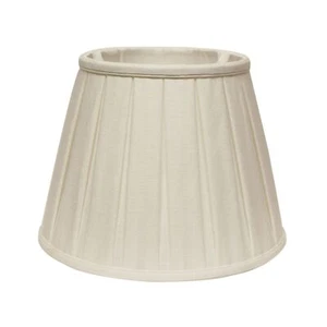 12 White Slanted Linen Lampshade with Box Pleat - Picture 1 of 1