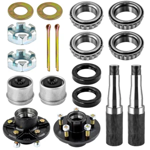 2Pack 5 on 4.5" Trailer Idler Hub & Spindle Shaft 1.75" x 3.37" For 3500lbs Axle - Picture 1 of 14
