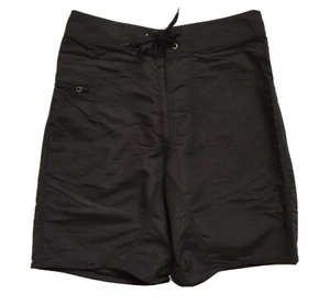 PATAGONIA Board Shorts Black 28 Unlined Lace Up Front Zip Pocket EUC - Picture 1 of 7