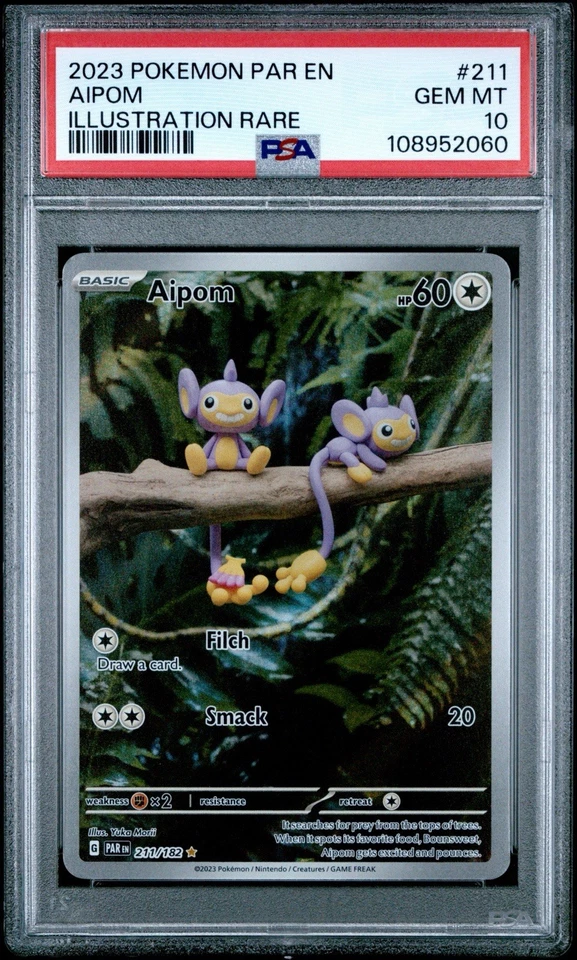 PSA 10 GEM MINT Aipom 211/182 SV04: Paradox Rift Holo - Image 1 of 2
