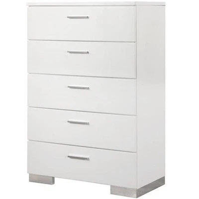Coaster Felicity Contemporary Wood 5-Drawer Rectangular Chest in White - Image 1 of 4