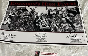 Essendon High Flyers Photo Print Hand Signed Terry Daniher, Van Der Har, Madden - Foto 1 di 24