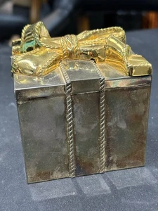Vintage Schmuckkästchen Schmuckstück Silber Platte Gold Schleife Godinger - Bild 1 von 11