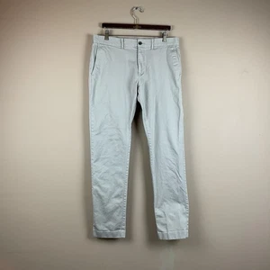 J Crew Flex Straight Chinos Pants Mens 34 X 32 Beige Slim Classic Cotton Spandex - Picture 1 of 11