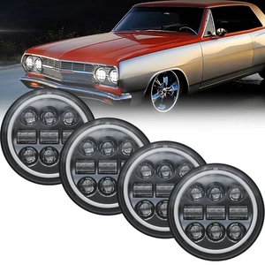 4PCS 5 3/4" 5.75"LED Headlights Hi-Lo Beam DRL for Chevrolet Corvette C1 C2 C3 - Picture 1 of 6