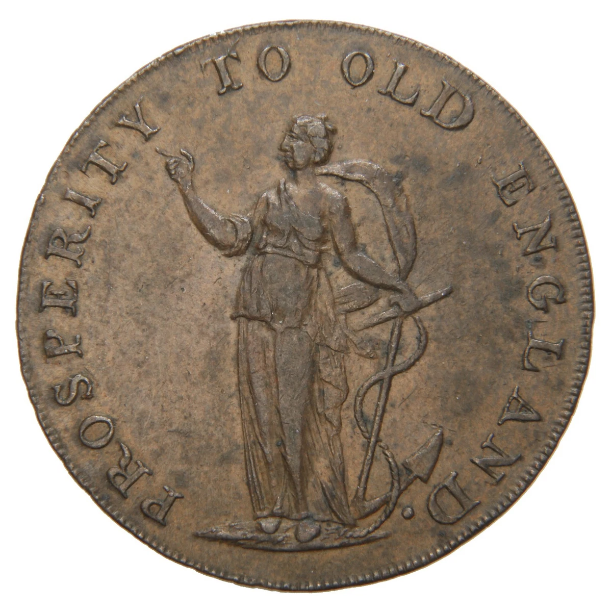 1795年ハーフペニートークン銅貨ウェールズ王女ミドルセックス