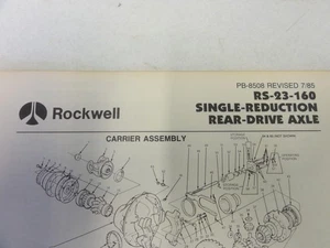 Rockwell RS-23-160 Single Reduction Rear-Drive Axle Manual PB-8508 - Picture 1 of 4