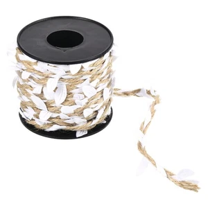 33 Fuß 5 mm Sackleinen Blatt Band Ranke Natur Juteseil Garn Weiß - Bild 1 von 7