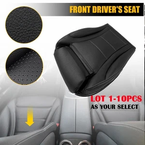 1-10X For 2015-21 Mercedes Benz C300 C250 Driver Bottom Leather Seat Cover Black - Foto 1 di 26