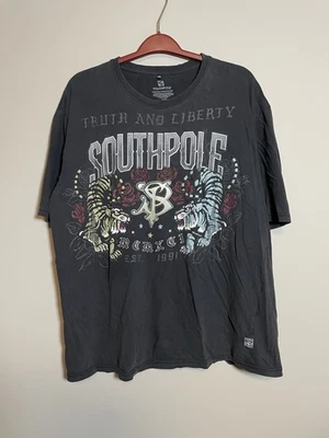SouthPole Truth and Liberty Tiger Men's Gray 4XB T-Shirt (G16) - Image 1 of 4