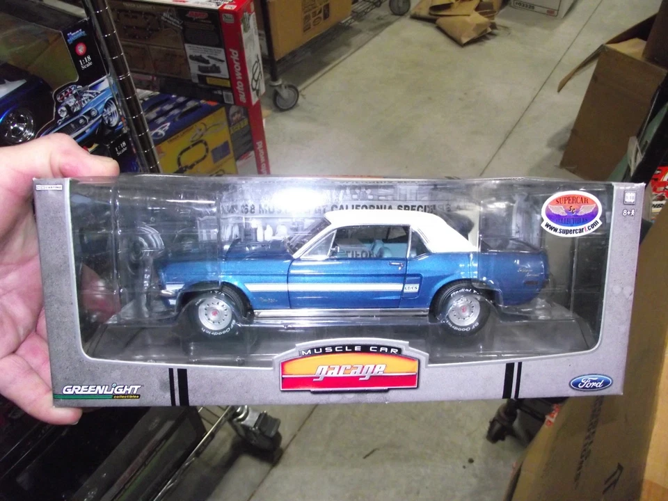 Greenlight 1/18 1968 ford mustang coupe GT California special blue NIB - Image 1 of 1