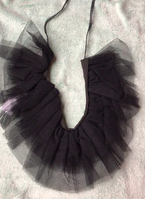 ANNE FONTAINE Paris Negro Flores Crochet Encaje Babero Collar Collar Foto 1 de 4