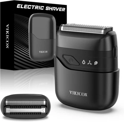 Barbeador Elétrico Masculino VIKICON®, Barbeador Facial Compacto de Viagem, Mini Barbeador - Imagem 1 de 4