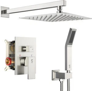 12 Zoll Badezimmer Luxus Regenarmatur Dusche Combo Set Wandmontage - Bild 1 von 12
