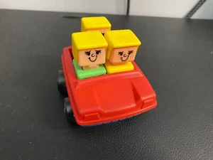 (3) 1974 Playskool Blockhead People & Car 2 Women 1 Man - Bild 1 von 9