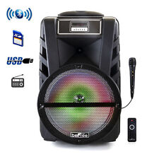 beFree Sound 12 Inch Bluetooth Rechargeable Portable PA Party Speaker with Reac