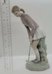Vintage Lladro Figurine "Woman Golf Player" #4851 Retired Gorgeous !!! - Picture 1 of 10