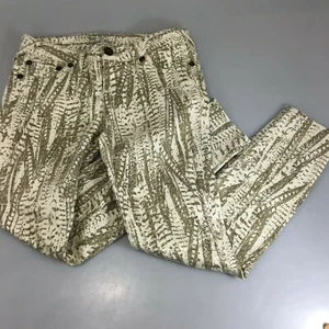 Free People 26 Printed Skinny Jeans Denim Jeggings 29 x 27 Beige Taupe - Picture 1 of 5
