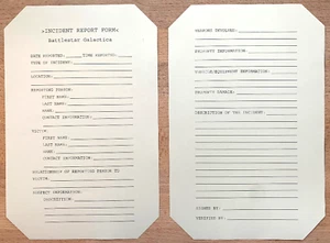 Battlestar Galactica - Incident Report Form - BSG-16 - Picture 1 of 3