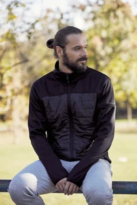 Clique Custer Mens Quilted Fleece Jacket | Reflective Print | Black | XS-3XL - Picture 1 of 9