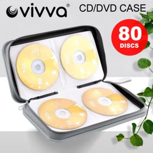 80 Wallet Sleeve Holder Disc In Car Ideal for Storage Carry Case White DVD CD - Picture 1 of 8