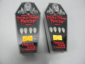 2 CAJAS 4 PIEZAS VAMPIRO Colmillos Doble Parte Superior Drácula Casa Termoplásticos Medianos - Imagen 1 de 2