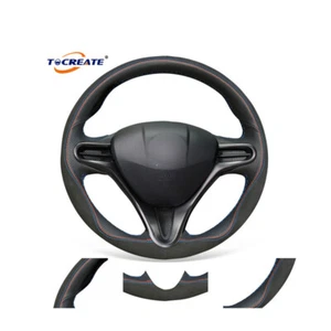 Leather Suede Steering Wheel Cover Wrap for Honda Civic 8 for Acura CSX #Q006 - Bild 1 von 10