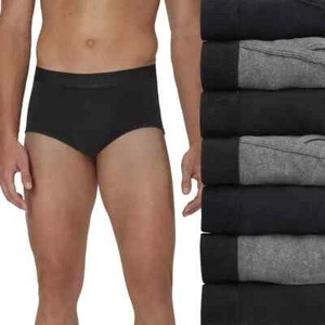Men's Hanes Ultimate Briefs Size M Underwear Black/Grey Tagless (Pack of 7) - Picture 1 of 5
