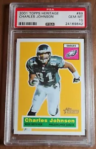 CHARLES JOHNSON 2001 TOPPS HERITAGE # 89 PSA 10 GEM MINT EAGLES POP 1 - Picture 1 of 2