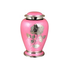 Adult Cremation Ashes Urn Funeral Memorial urn in Pink and Silver Rose