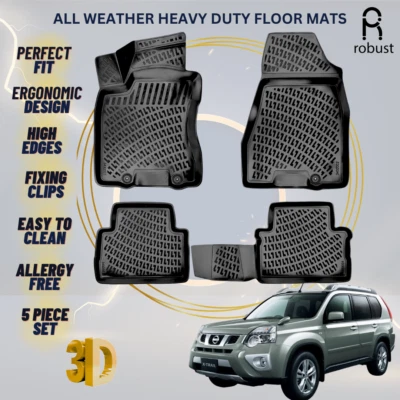 Floor Mats Liners For Nissan X-Trail 2007-2013 All Weather Heavy Duty Car Rugs - Image 1 of 4